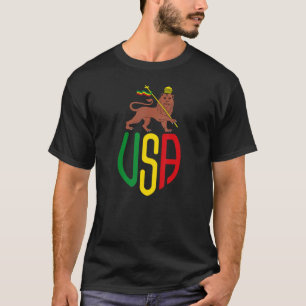 Rasta Usa Reggae Music Zion Lion Jamaica Rastafari T-Shirt