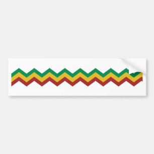 Rasta Zig Zags. Bumper Sticker