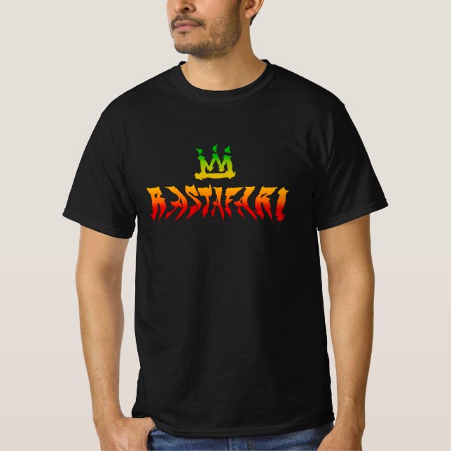 Rastafari Distorted Rasta Colours Reggae T-Shirt (Front)