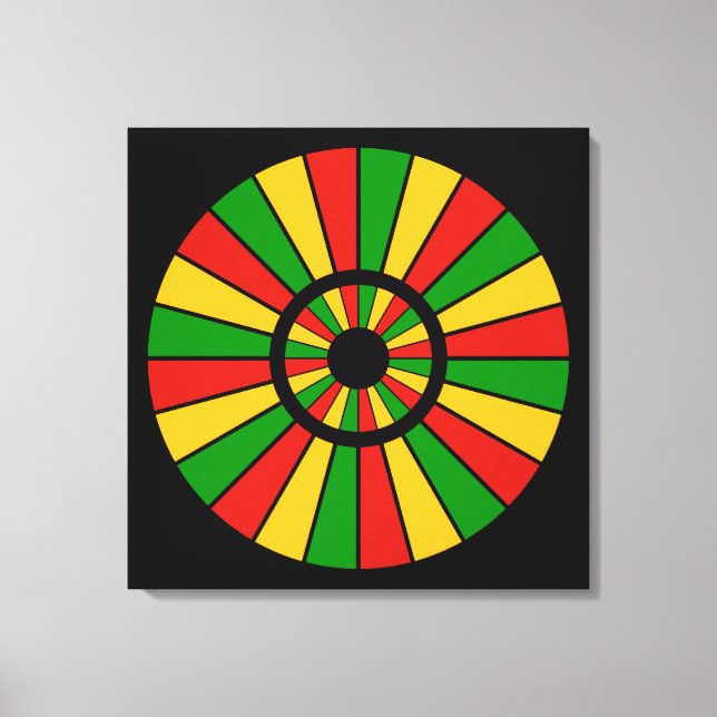 RASTAFARI FLAG BUTTON RAYS + your sign or monogram (Front)