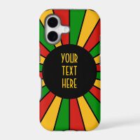 RASTAFARI FLAG BUTTON RAYS + your sign or monogram