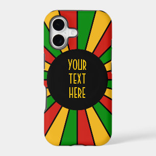 RASTAFARI FLAG BUTTON RAYS + your sign or monogram
