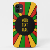 RASTAFARI FLAG BUTTON RAYS + your sign or monogram