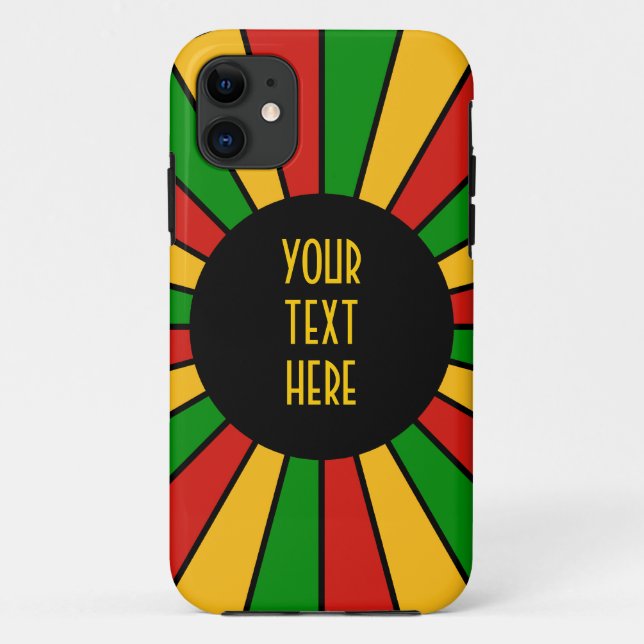 RASTAFARI FLAG BUTTON RAYS + your sign or monogram Case-Mate iPhone Case (Back)