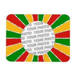RASTAFARI FLAG BUTTON RAYS + your sign or monogram Magnet