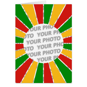 RASTAFARI FLAG BUTTON RAYS + your sign or photo