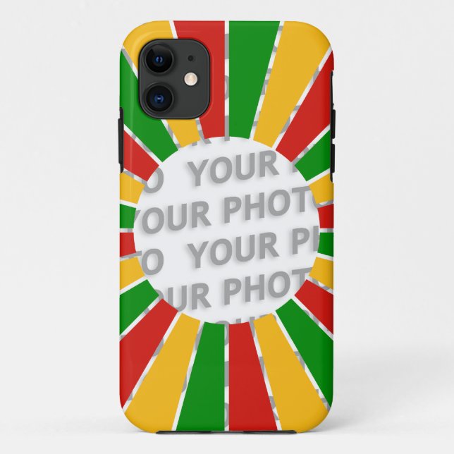 RASTAFARI FLAG BUTTON RAYS + your sign or photo Case-Mate iPhone Case (Back)