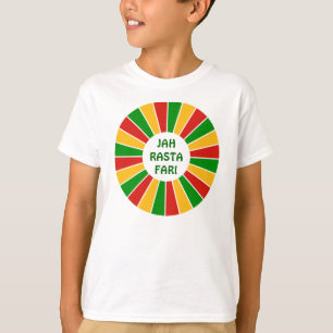 RASTAFARI FLAG BUTTON RAYS + your sign or text T-Shirt