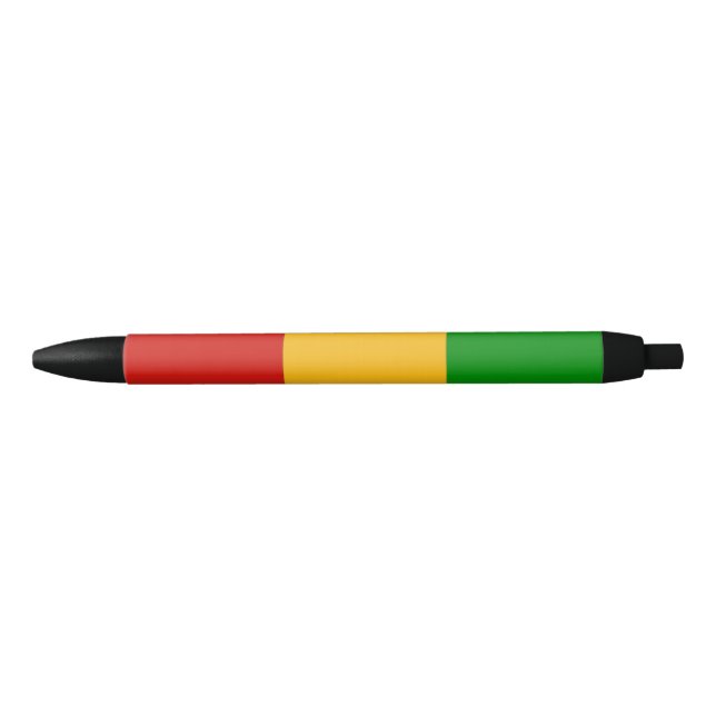 RASTAFARI FLAG COLORS + your ideas Black Ink Pen (Front)