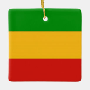 RASTAFARI FLAG COLORS + your ideas Ceramic Tree Decoration