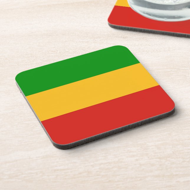 RASTAFARI FLAG COLORS + your ideas Coaster (Left Side)