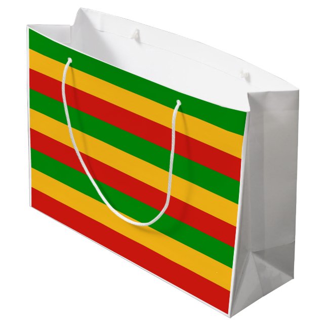 RASTAFARI FLAG COLORS + your ideas Large Gift Bag (Back Angled)