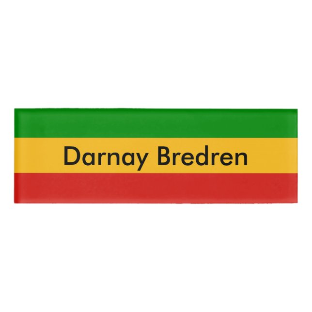 RASTAFARI FLAG COLORS + your Name & ideas Tag (Front)