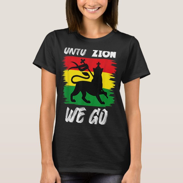 Rastafari Lion Head Jamaica Souvenir Rasta Roots R T-Shirt (Front)