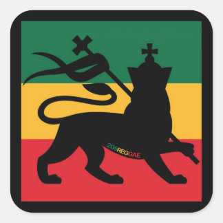 Rastafari Lion of Judah Square Sticker