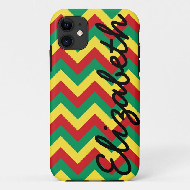 Rastafarian Chevron Case-Mate iPhone Case (Back)