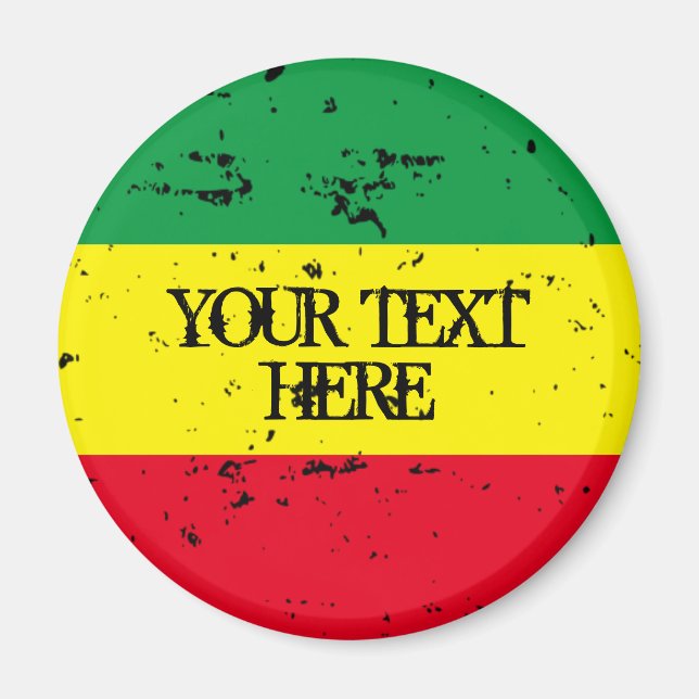 Rastafarian flag green yellow red stripes fridge magnet (Front)