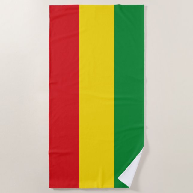 Rastafarian Flag Rasta Ethiopian Beach Towel (Front)