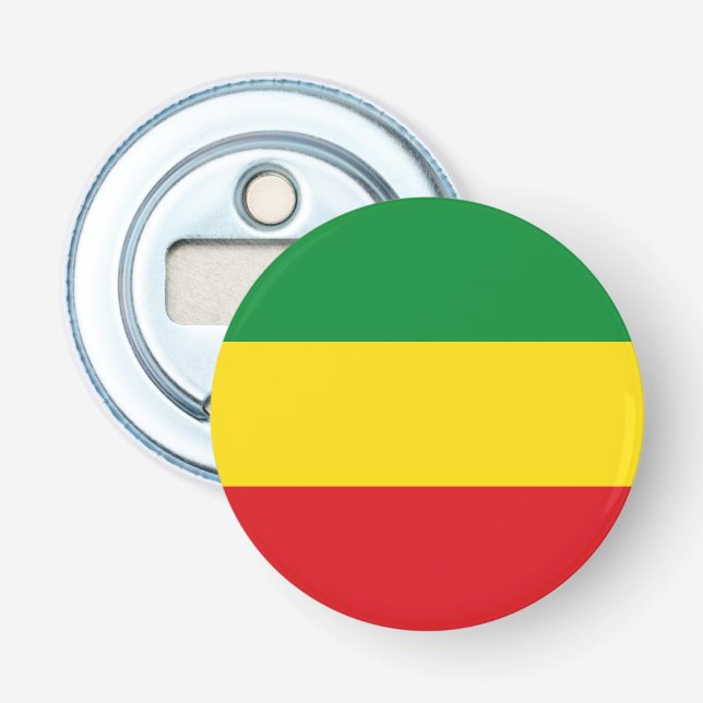 Rastafarian Flag Rasta Ethiopian Bottle Opener (Front)