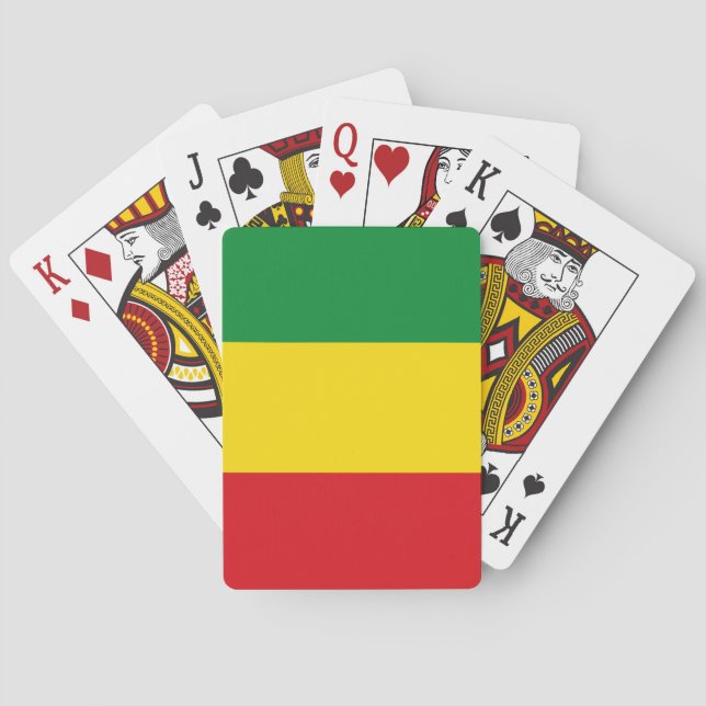 Rastafarian Flag Rasta Ethiopian Playing Cards (Back)