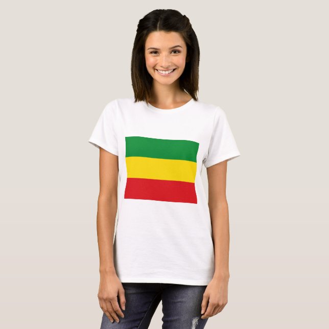 Rastafarian Flag Rasta Ethiopian T-Shirt (Front Full)