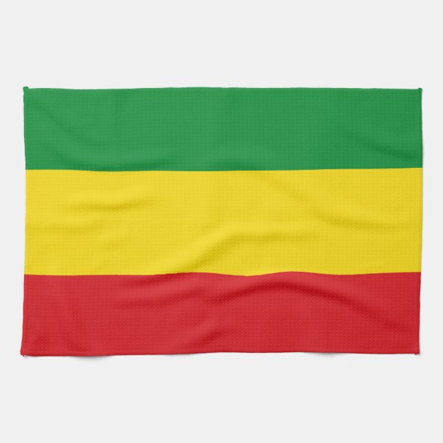 Rastafarian Flag Rasta Ethiopian Tea Towel (Horizontal)