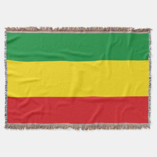 Rastafarian Flag Rasta Ethiopian Throw Blanket