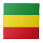 Rastafarian Flag Rasta Ethiopian Tile<br><div class="desc">Red,  green and yellow colours represent the flag of Rastafarianism,  but is also a flag of Ethiopia. Here is a high quality Rasta gift and a great design for all rastafarians. Visit our store to find more cool Rasta gifts and other world flags gift ideas.</div>