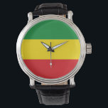 Rastafarian Flag Rasta Ethiopian Watch<br><div class="desc">Red,  green and yellow colours represent the flag of Rastafarianism,  but is also a flag of Ethiopia. Here is a high quality Rasta gift and a great design for all rastafarians. Visit our store to find more cool Rasta gifts and other world flags gift ideas.</div>
