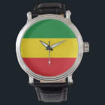 Rastafarian Flag Rasta Ethiopian Watch<br><div class="desc">Red,  green and yellow colours represent the flag of Rastafarianism,  but is also a flag of Ethiopia. Here is a high quality Rasta gift and a great design for all rastafarians. Visit our store to find more cool Rasta gifts and other world flags gift ideas.</div>