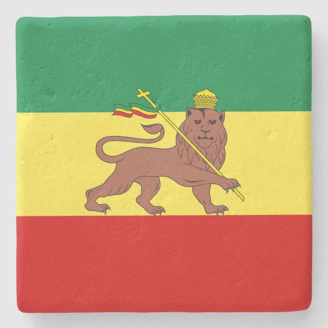 Rastafarian Flag (Rastafarianism) (Rasta) Stone Coaster (Front)