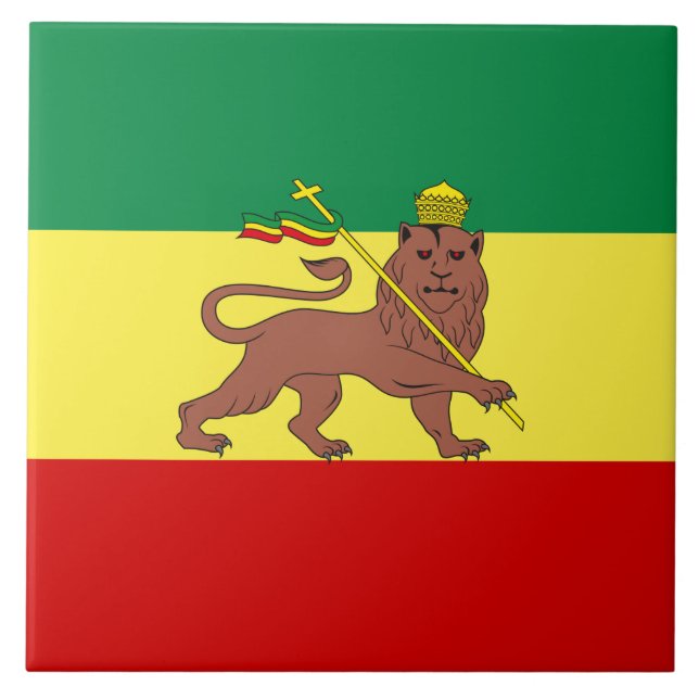 Rastafarian Flag (Rastafarianism) (Rasta) Tile (Front)