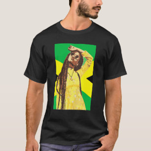 Rastafarian Girl Black Woman Dreadlocks Jamaican F T-Shirt
