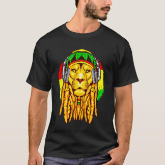 Rastafarian Lion Leo Horoscope Zodiac Sign Rasta M T-Shirt