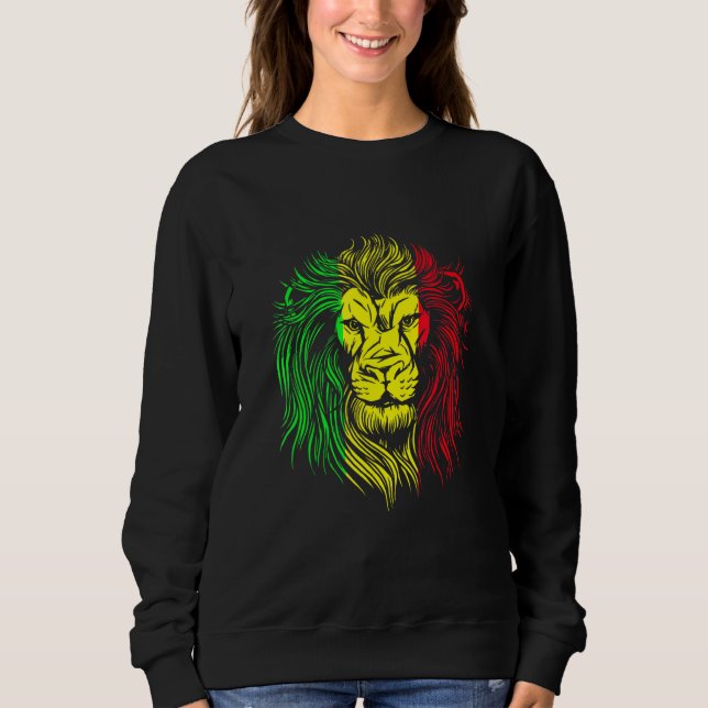 Rastafarian Lion Mandala Reggae Music Jamaica Rast Sweatshirt (Front)
