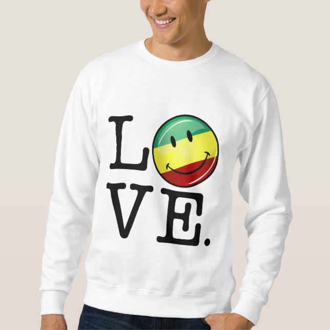 Rastafarian Love Happy Rasta Flag Sweatshirt (Front)