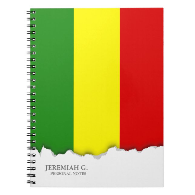 Rastafarian Pride Flag Spiral Notebook (Front)