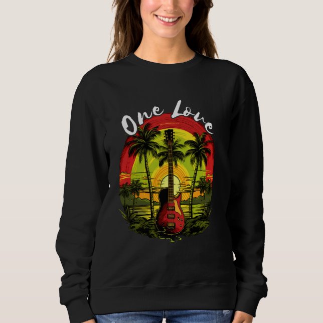 Rastafarian Pride Rasta Reggae Sunset Reggae Music Sweatshirt (Front)
