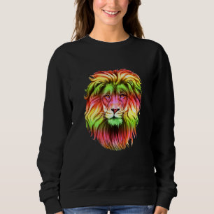 Rastafarian Red Yellow Green Rasta Style Lion of J Sweatshirt