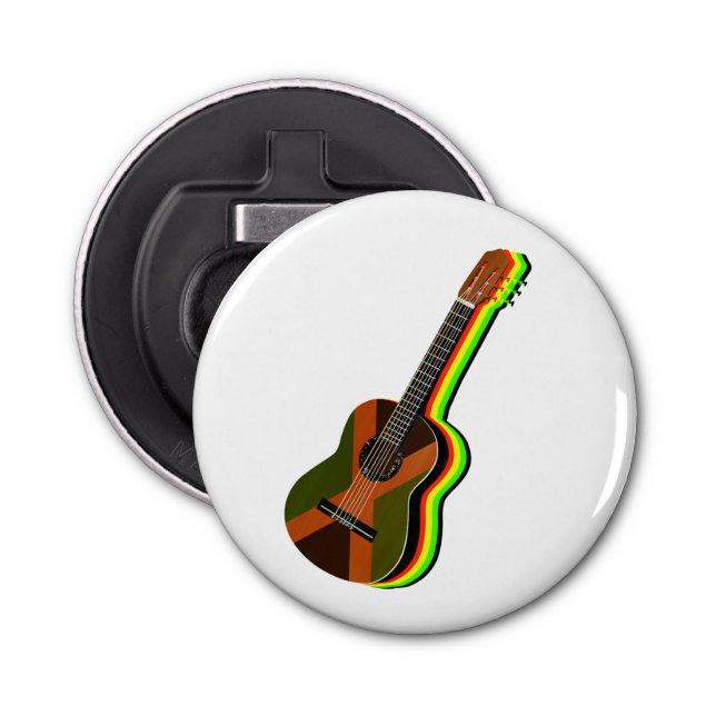 Rastafarian Reggae Guitar Bottle Opener (Front)
