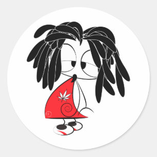 Rastaman doll classic round sticker