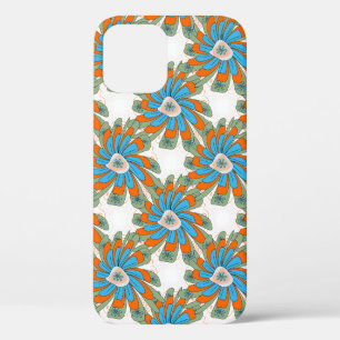 Raster Floral Abstract Textile Print iPhone 12 Case