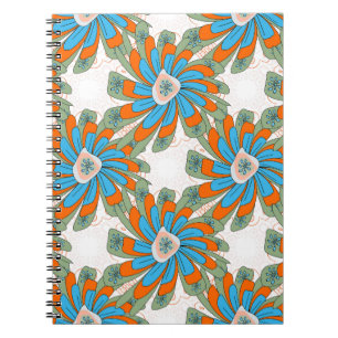 Raster Floral Abstract Textile Print Notebook