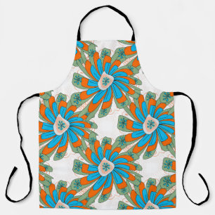 Raster floral pattern with abstract flowers. Abstr Apron