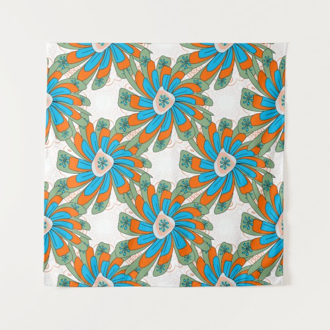 Raster floral pattern with abstract flowers. Abstr Tapestry (Front)