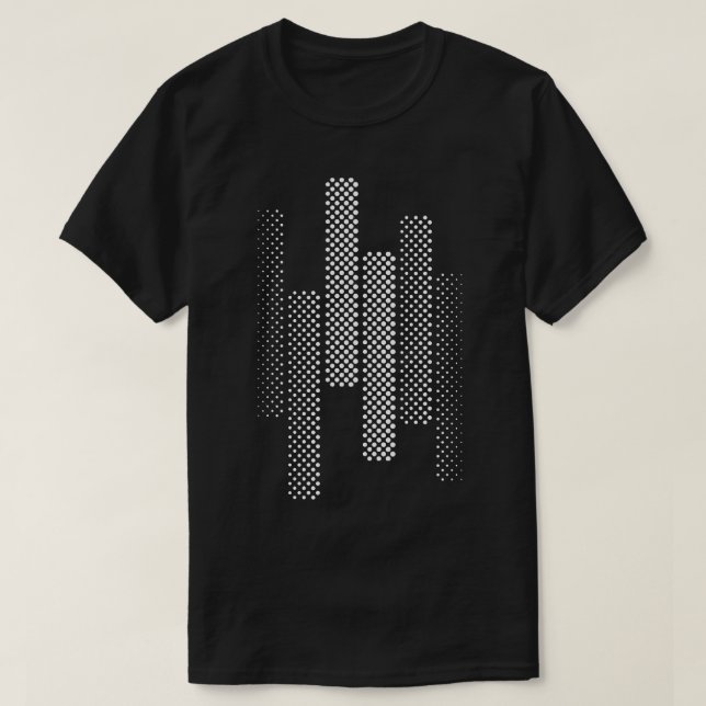 Raster Lines in Abstract Design T-Shirt (Design Front)