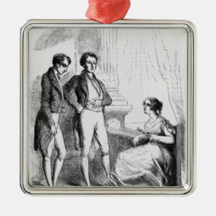 Rastignac introduced to Madame de Nucingen Metal Tree Decoration