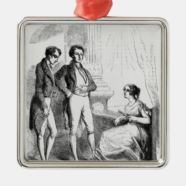 Rastignac introduced to Madame de Nucingen Metal Tree Decoration (Front)