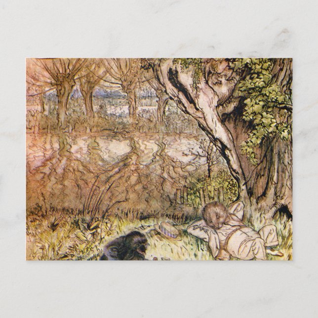 Rat And Mole Have A Picnic - Arthur Rackham Postcard (Front)