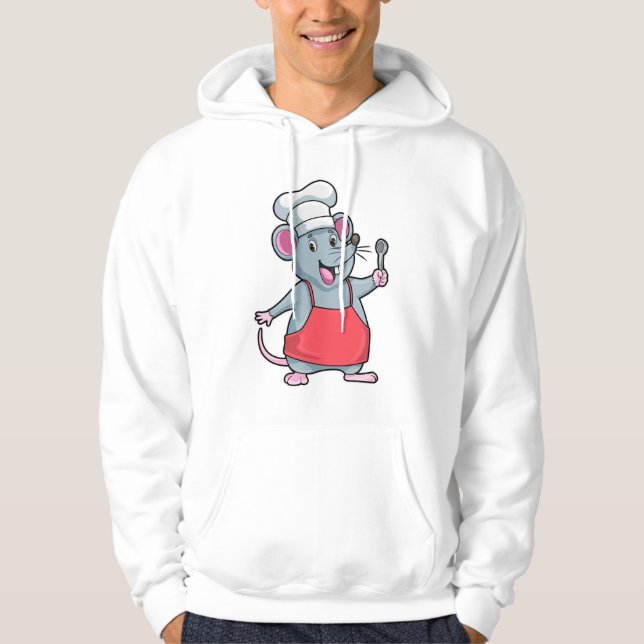 Rat as Chef with Cooking apron & Spoon Hoodie (Front)